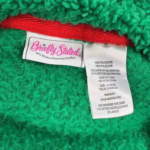 Briefly Stated Ugly Sweater Nutcracker Embroidered Green Sherpa Womens Sz XL - Picture 4 of 5